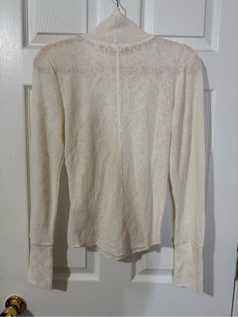 NWOT Free People You and I Cream Sheer Knit Thermal - Picture 6 of 6